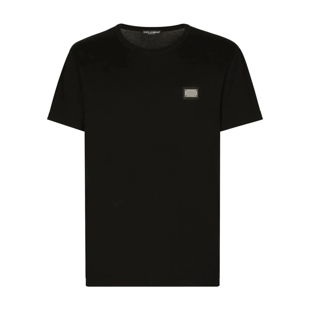 Dolce & Gabbana Klassisk Plakett T-shirt Svart Black, Herr