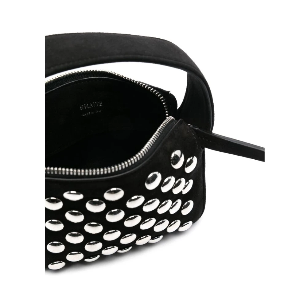 Khaite Studded Zwarte Suède Top Handtas Black Dames