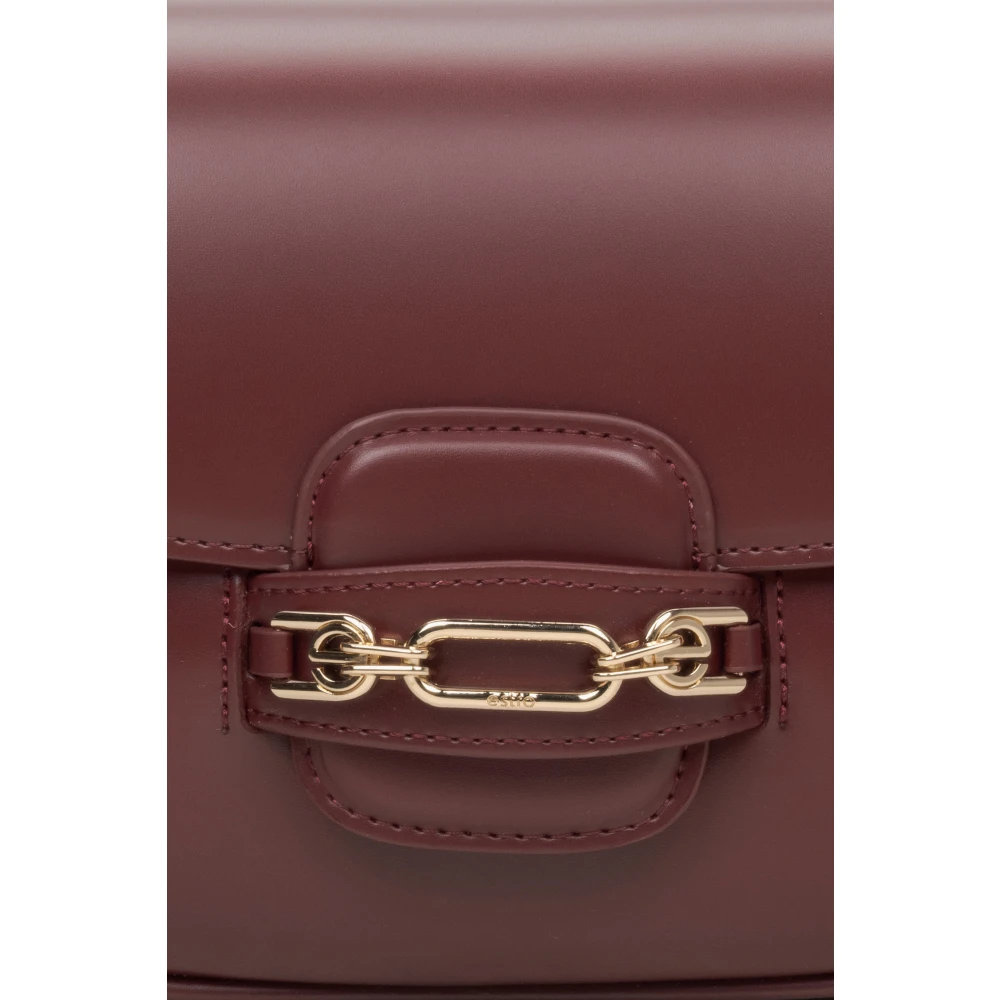 Estro Dames Burgundy Schoudertas met Verstelbare Band Er00115795 Red Dames