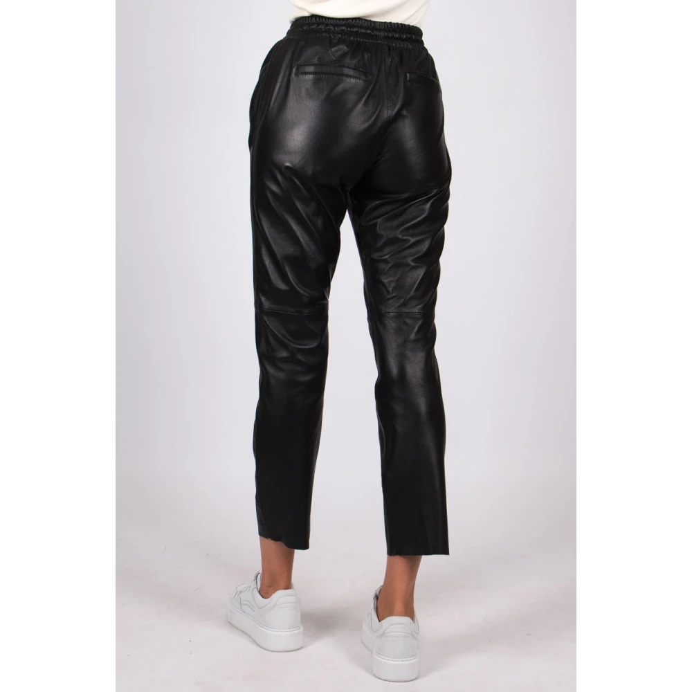 Oakwood Zwarte leren cadeau Lederhose Black Dames