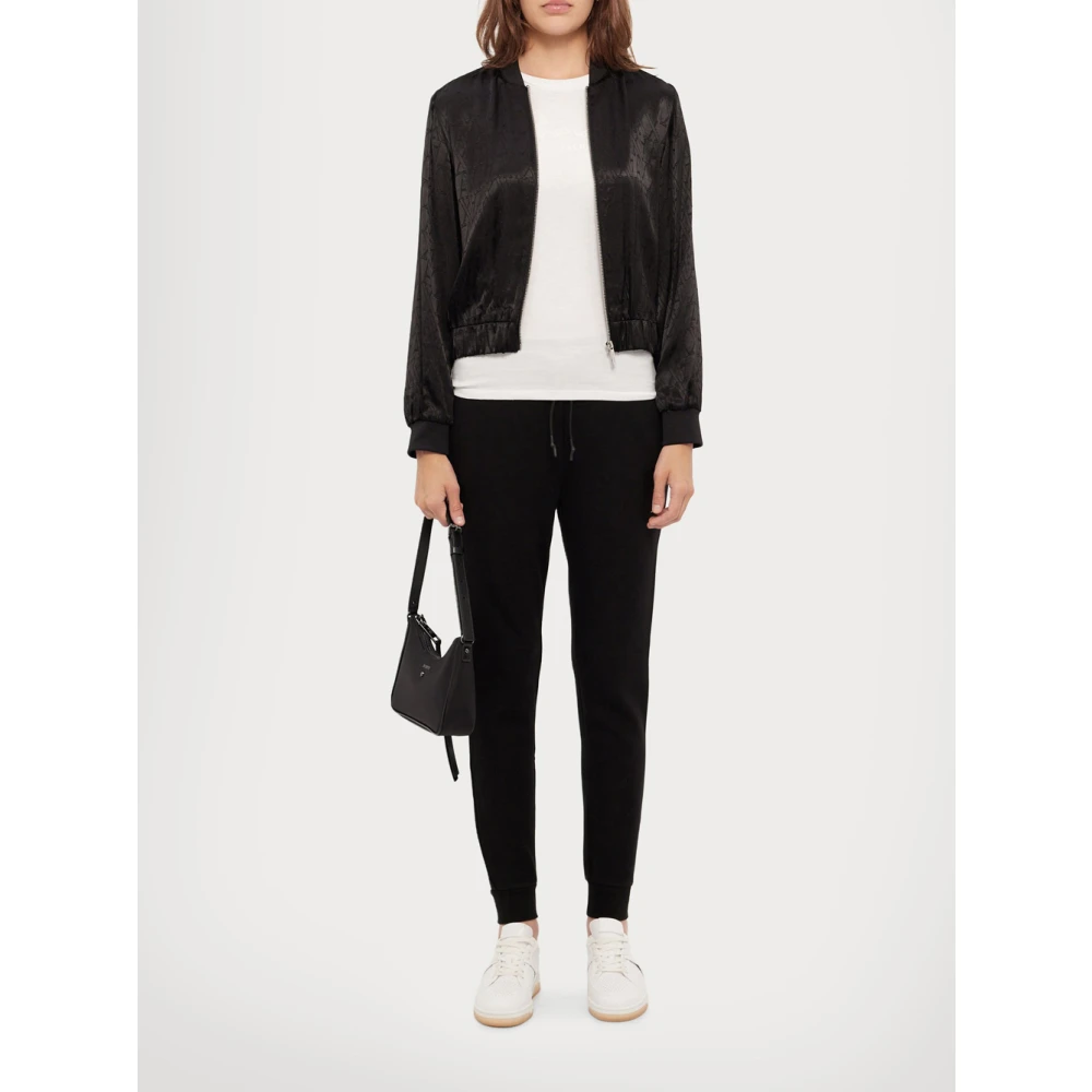 Emporio Armani Sportieve Zwarte Trekkoord Taille Logo Broek Black Dames