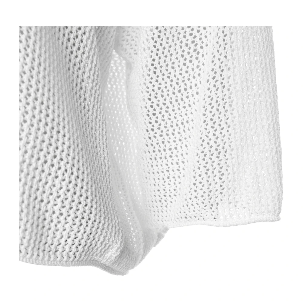drykorn Gehaakt Gebreid Oversized Shirt White Dames