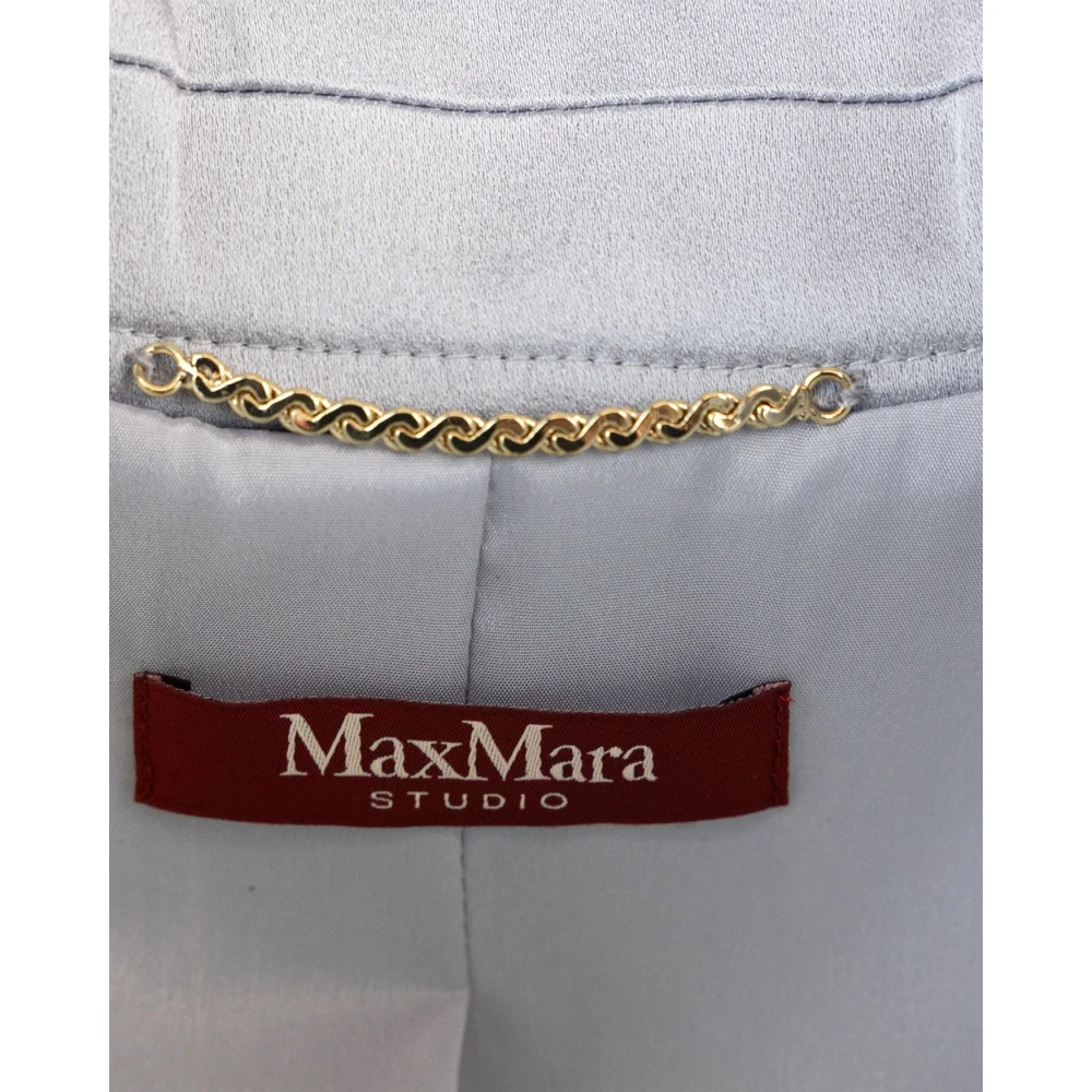 Max Mara Studio Getailleerde enkellange satijnen blazer Gray Dames