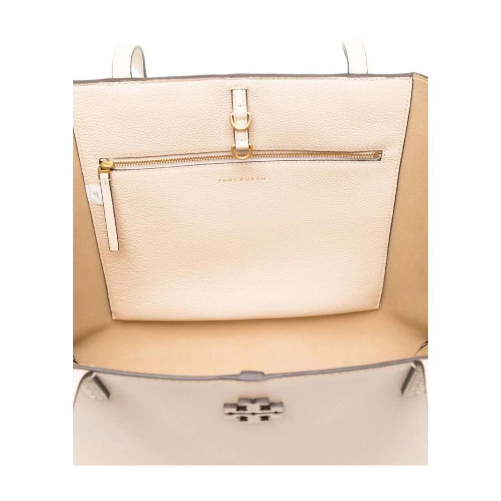 TORY BURCH Brie MC Graw Leren Crossbody Tas Beige Dames