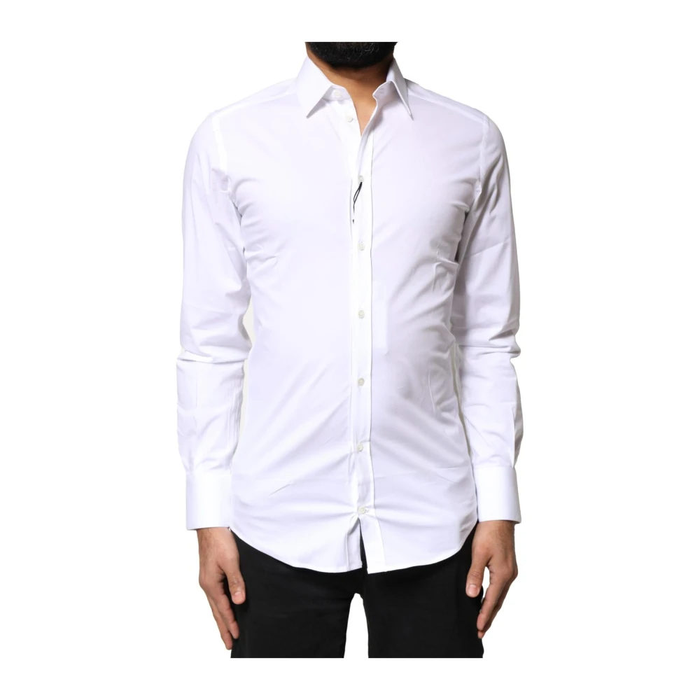 Dolce & Gabbana Men's White Luxury Cotton Dress Shirt Classic Collar