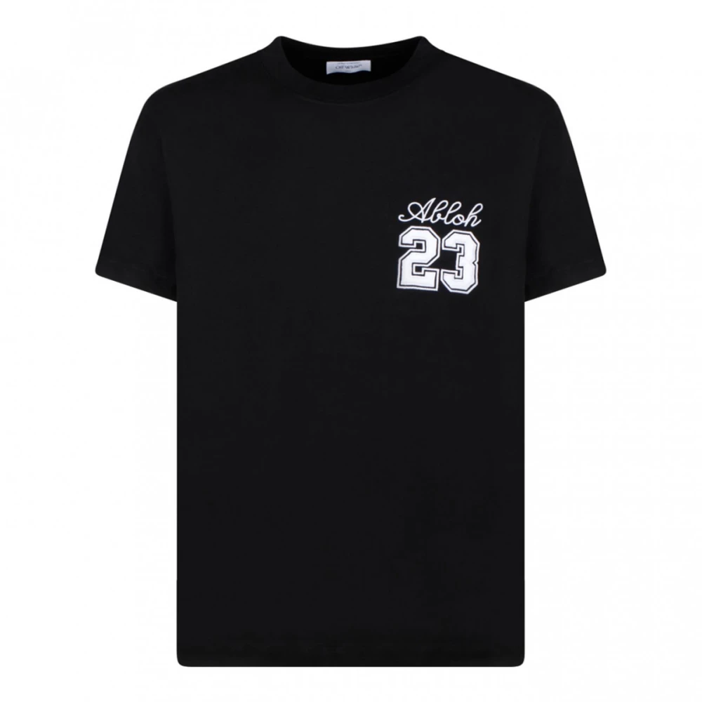Off White Zwart Skate T-Shirt met Geborduurd Logo Black