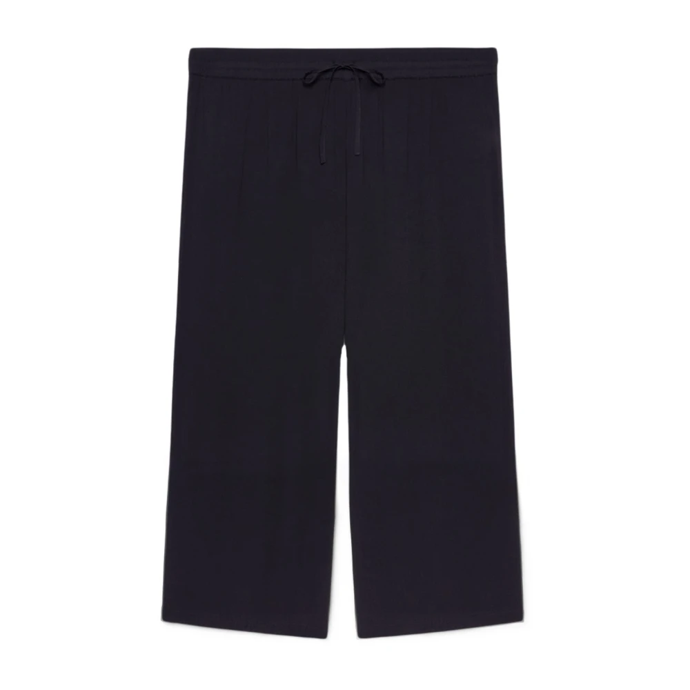 Fiorella Rubino Viscose Cropped Creponne Broek Black Dames
