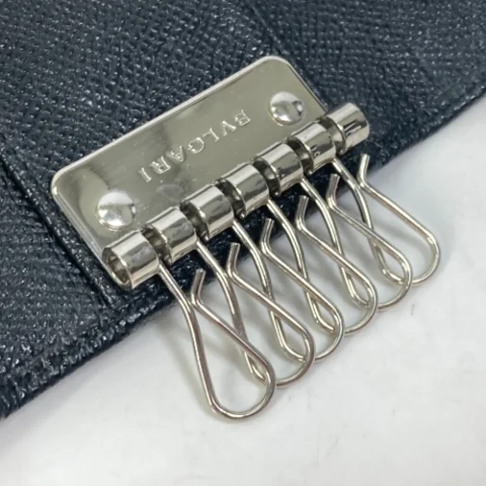 Bvlgari Vintage Pre-owned Leather key-holders Black Heren