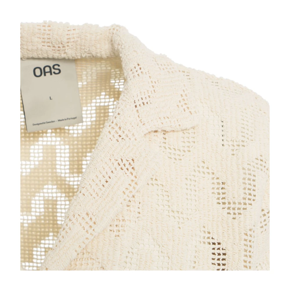 OAS Wit Gehaakt Overhemd Ss25 Beige Heren