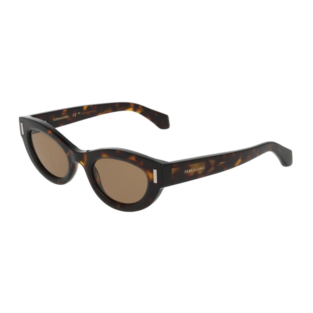 Ferragamo Brown Sunglasses, Female, 49 Mm, Bold Cat-Eye Sunglasses