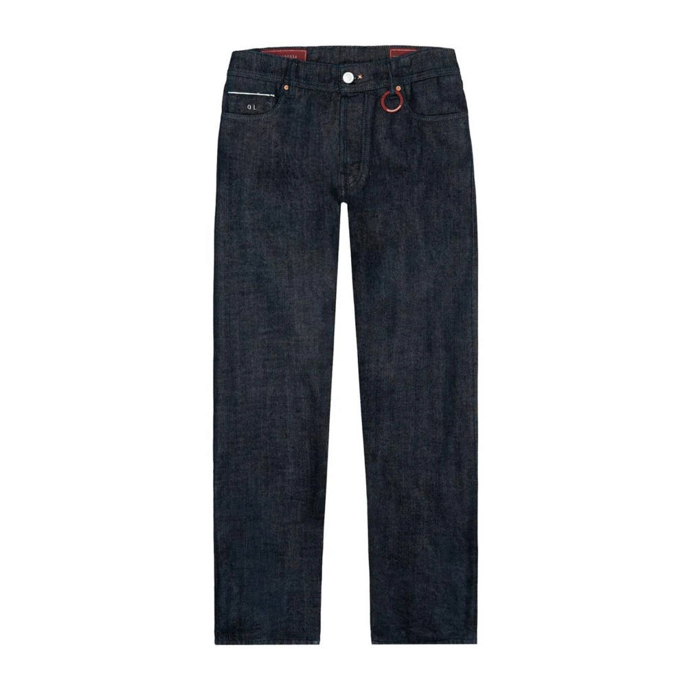 Tramarossa Donkerblauwe Katoenen Jeans met Verwijderbare Initialen Blue Heren
