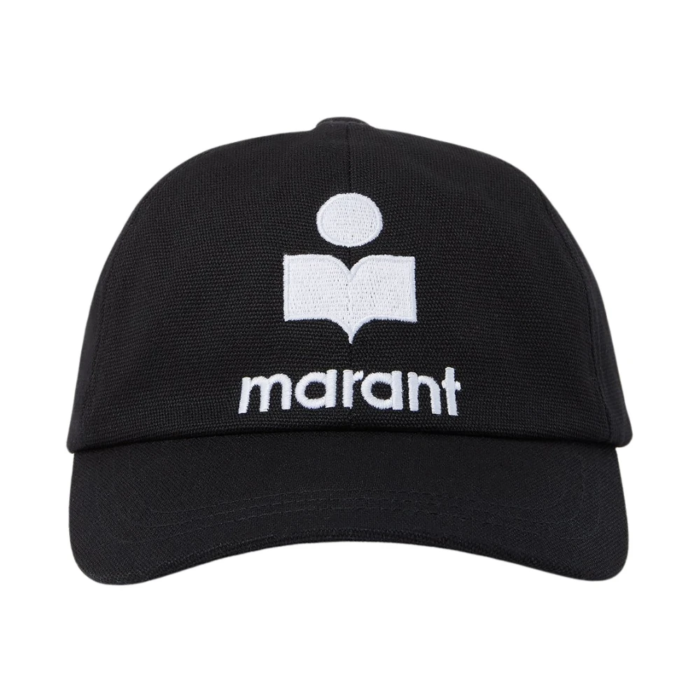 Isabel Marant Women's Black Embroidered Cotton Baseball Cap