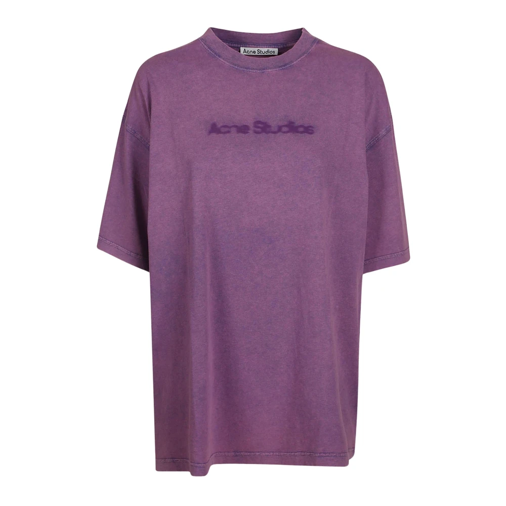 Acne Studios Klassiek Wit Crewneck T-shirt Purple Dames