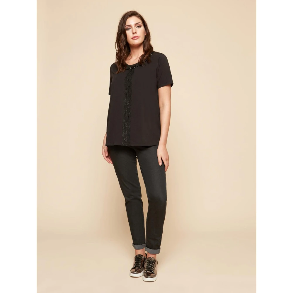 Elena Mirò Jersey Shirt Black Dames