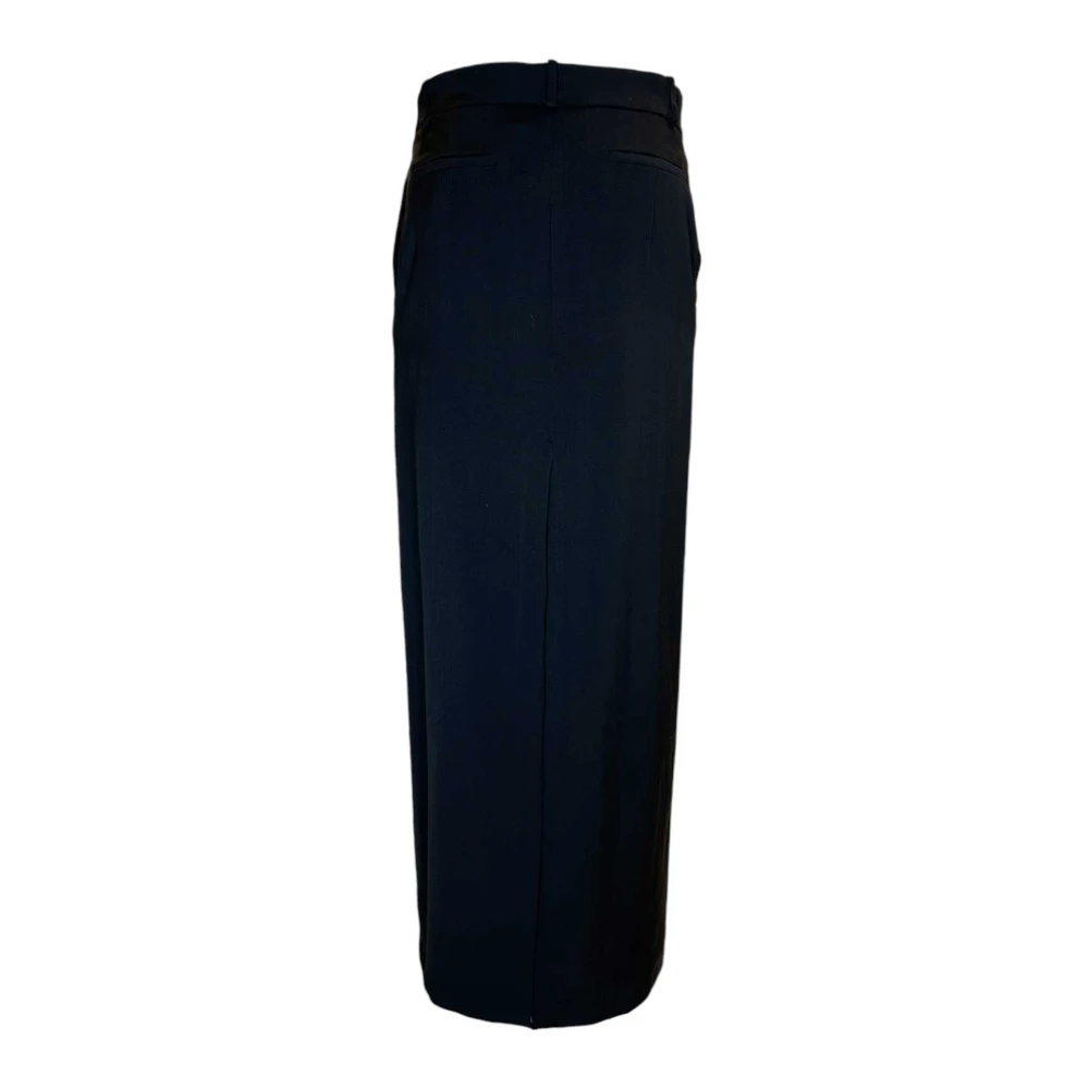 Jucca Lange rok van wolmix met dubbele voor- en achterkant Black Dames