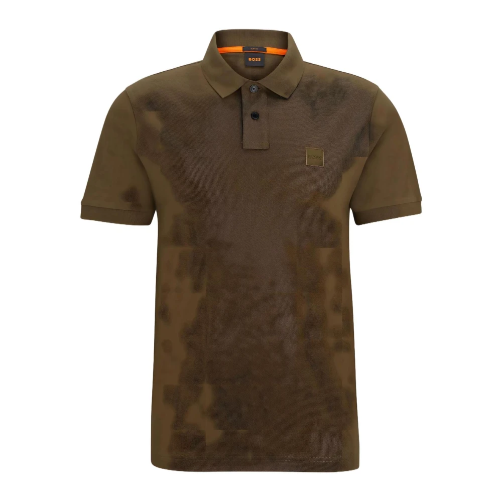 Boss Groene Button-Fastening Polo Shirt Green Heren