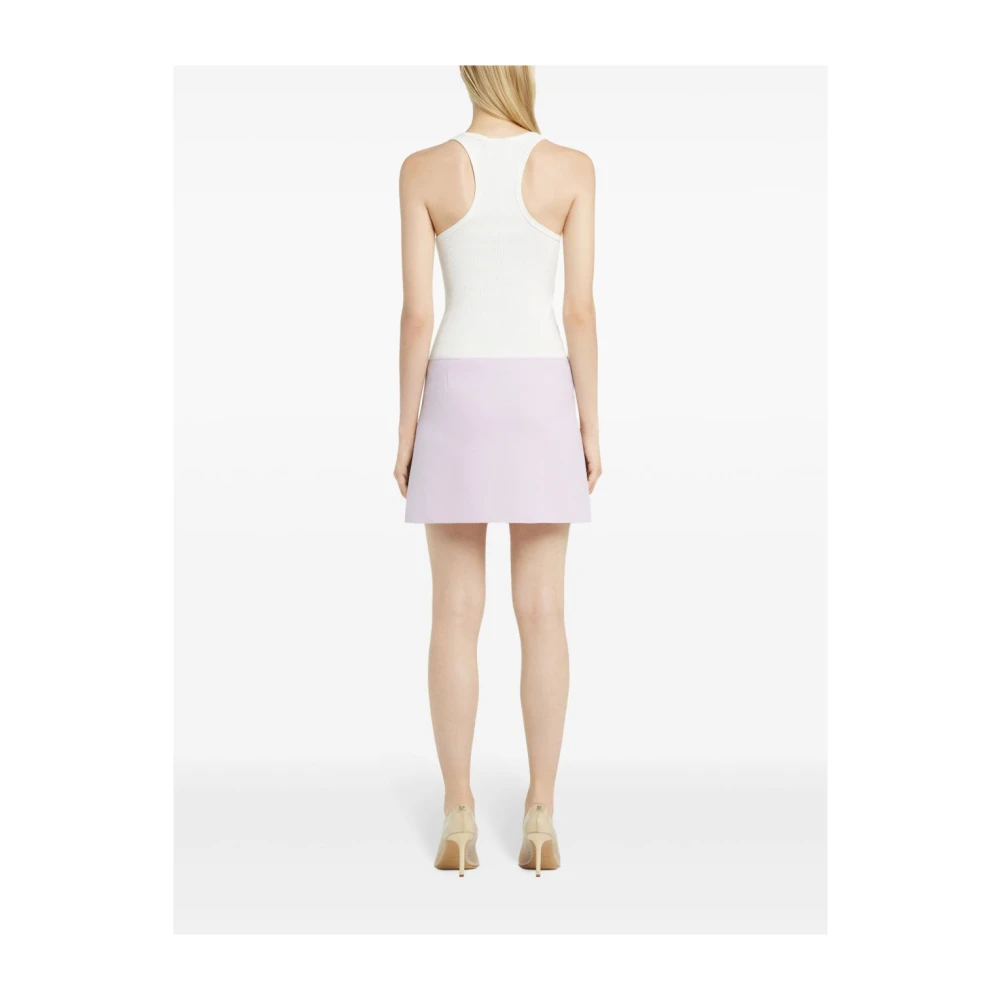 Courrèges Witte Geribbelde Tanktop met AC Borduurwerk White Dames