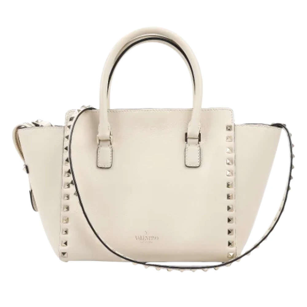 Valentino Vintage Pre-owned Leather handbags Beige Dames