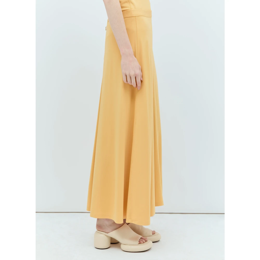 TotêMe Stretch-Jersey Maxi Rok Paneelconstructie Yellow Dames