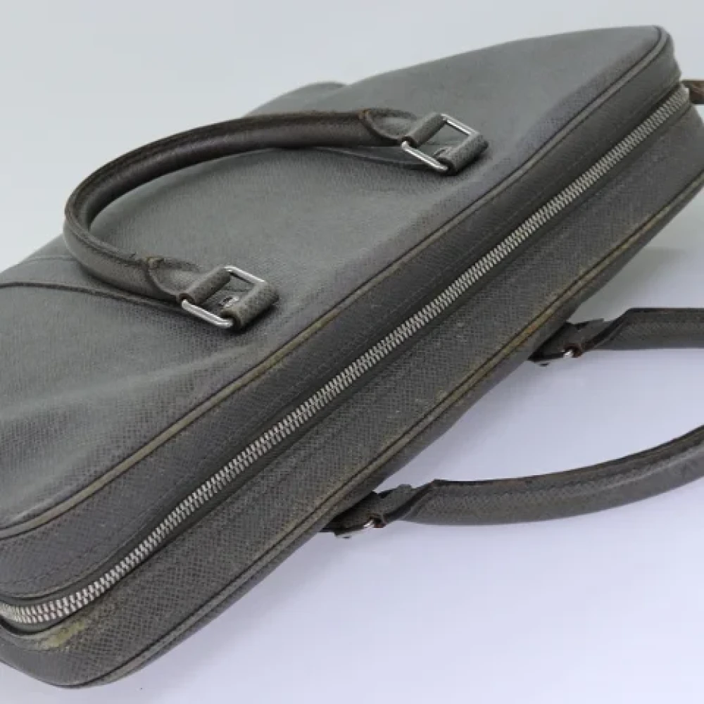 Louis Vuitton Vintage Pre-owned Leather briefcases Gray Dames