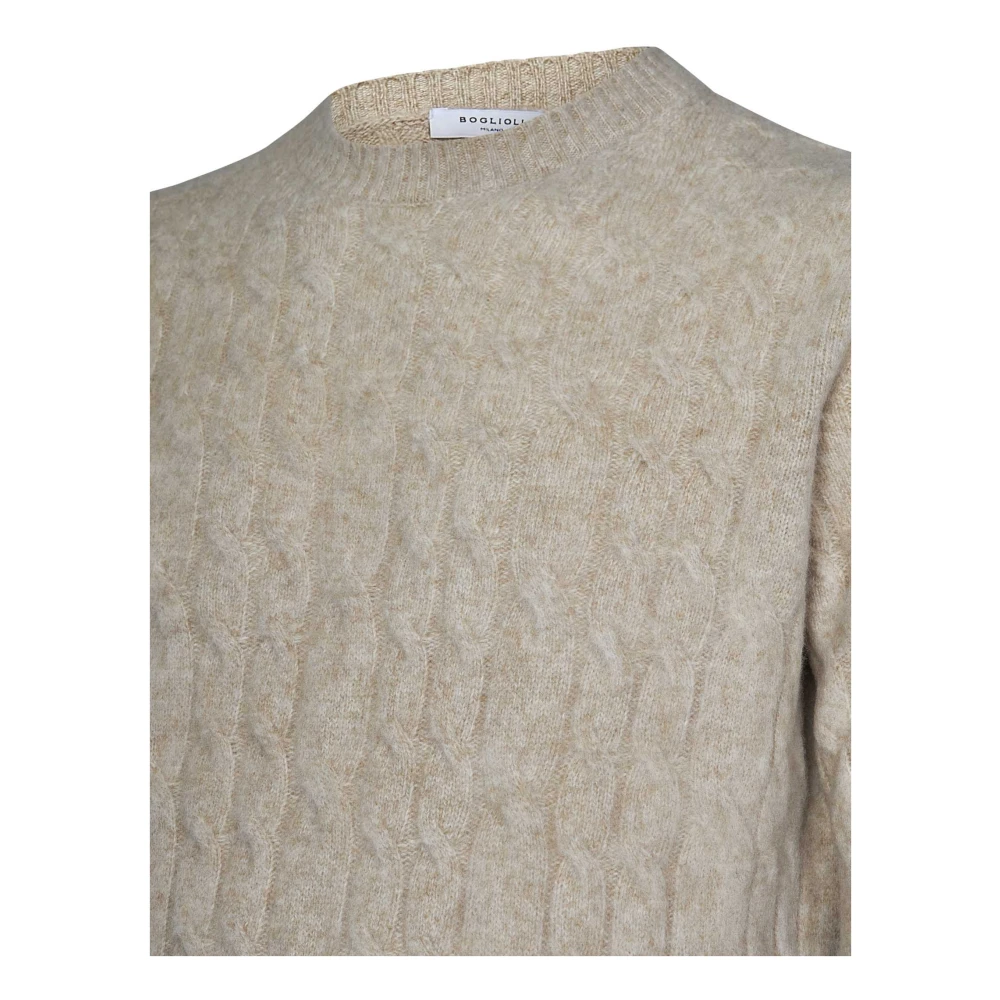 Boglioli Beige Wol Kasjmier Trui Regular Fit Beige Heren