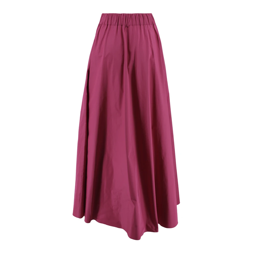 P.a.r.o.s.h. Fuchsia Peplum Lange Rok Elastische Taille Pink Dames