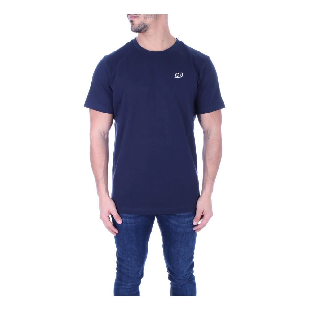 New Balance Logo Front T-shirts en Polos Blue Heren