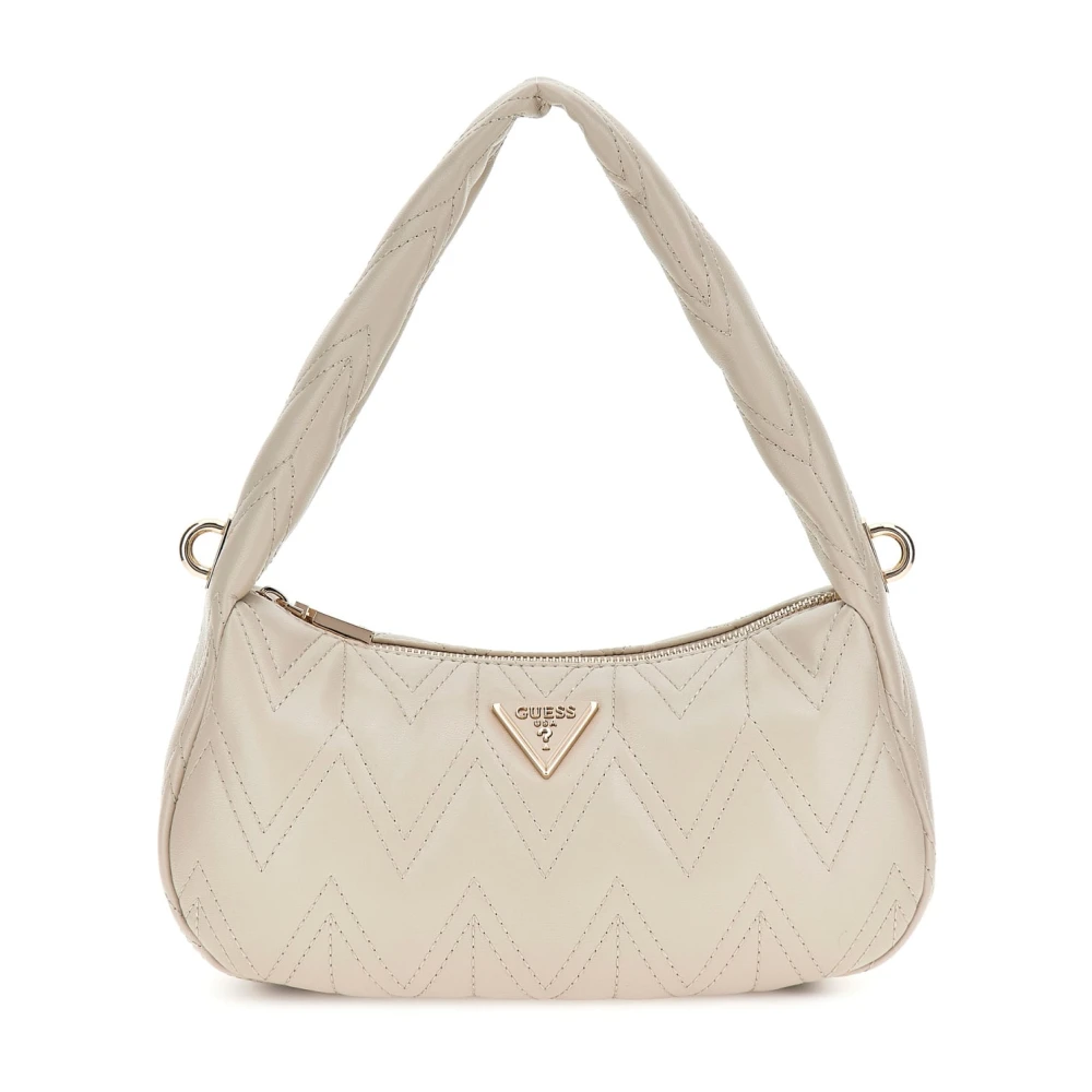 Guess Stijlvolle schoudertas met bovenrits Beige Dames