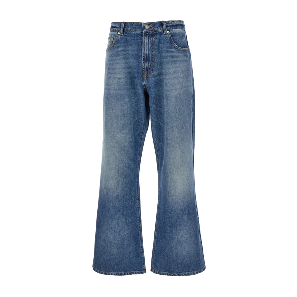 ERL Versleten Regular Fit Geweven Jeans Blue Heren