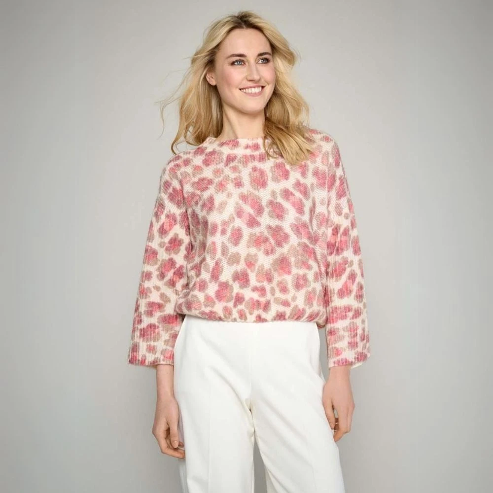 Marie Méro Dierenprint Trendy Sweater Red Dames