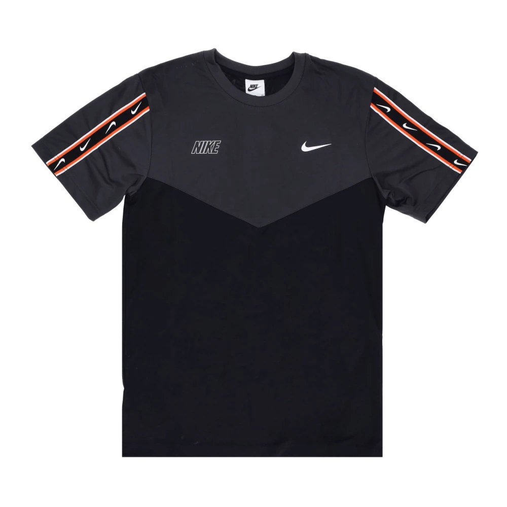 Nike Sportkleding Herhaal Tee Zwart Grijs Wit Black Heren