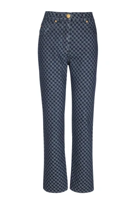 Raka monogramprydda jeans