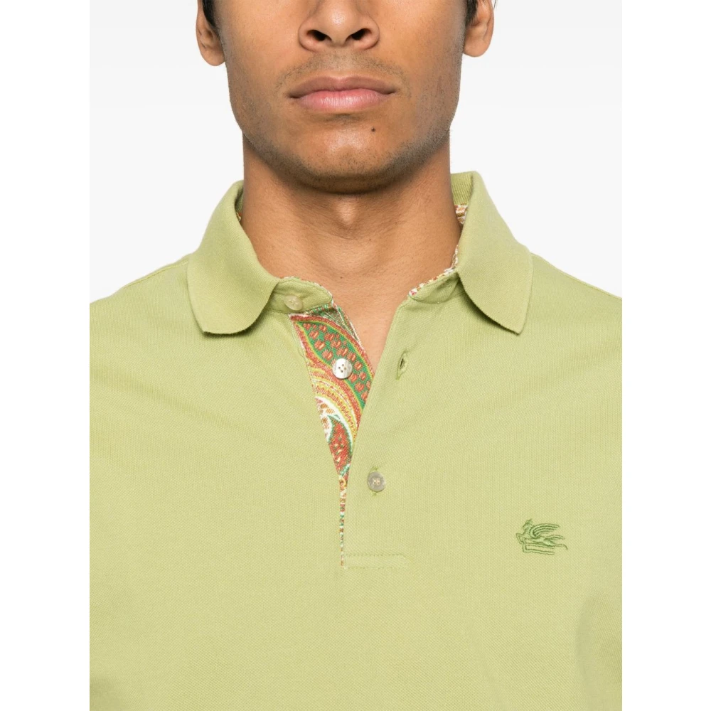 ETRO Groene Polo Shirt Korte Mouwen Green Heren