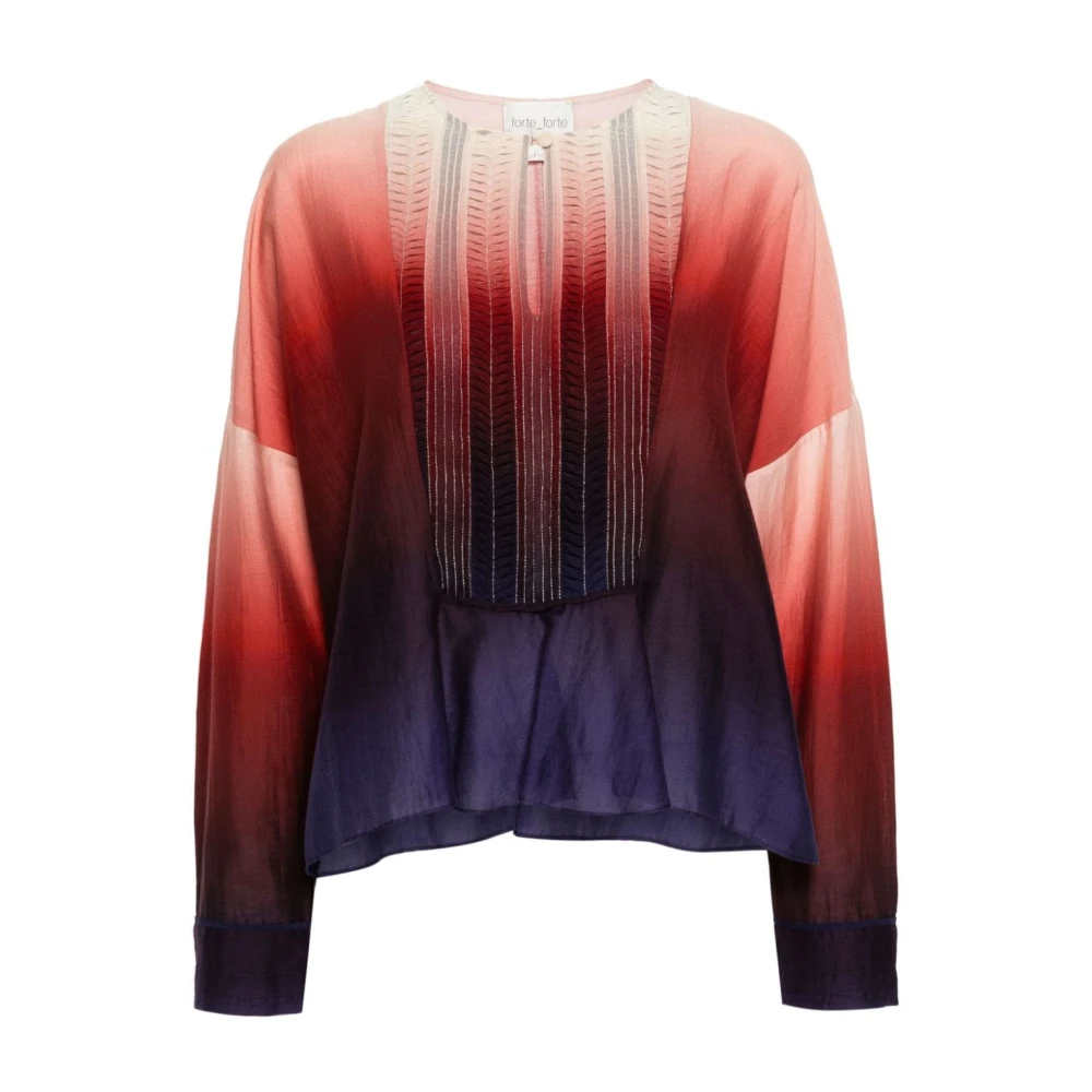 Forte Multicolor Degrade Ronde Hals Shirt Multicolor Dames
