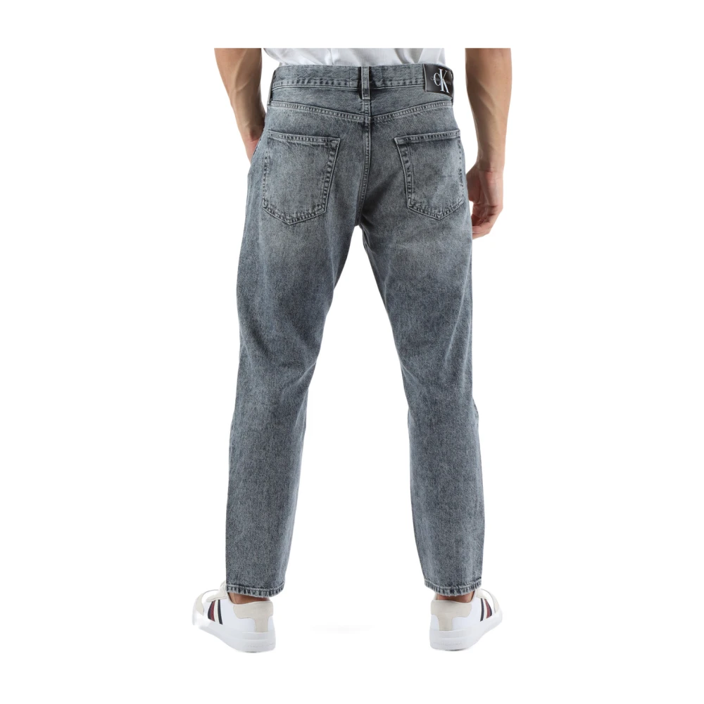 Calvin Klein Jeans Cropped Tapered Jeans Vijf Zakken Gray Heren