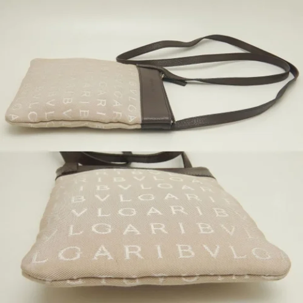 Bvlgari Vintage Pre-owned Canvas shoulder-bags Beige Dames