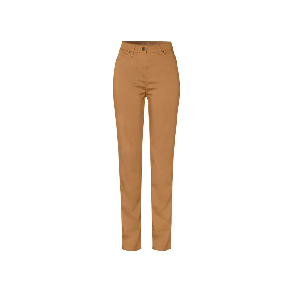 Tom Tailor Dames Katoen-Satijn 5-Pocket Broek Brown Dames