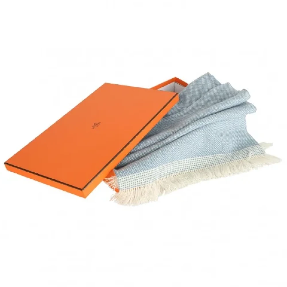Hermès Vintage Pre-owned Cashmere scarves Blue Dames