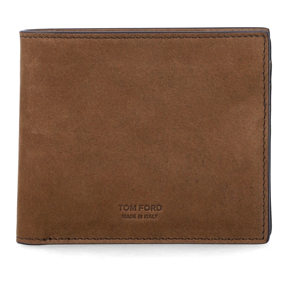 Tom Ford Men's Brown Wallets & Cardholders, One Size, Nubuck T Line Classic Bifold Wallet