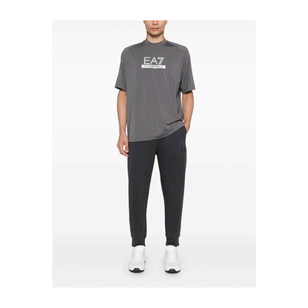 Emporio Armani Grijze Jersey Broek met Logo Gray Heren