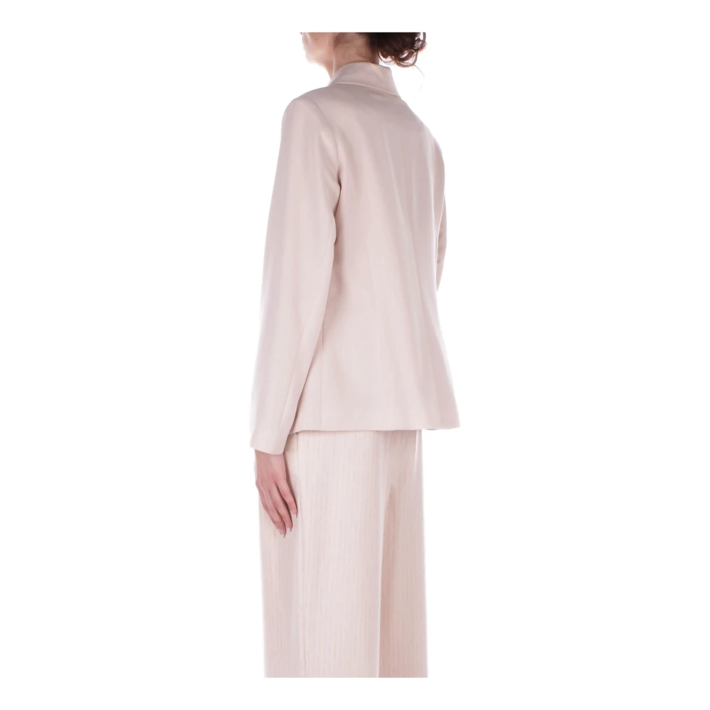 H2O Crème Double-Breasted Jas met Zakken Beige Dames