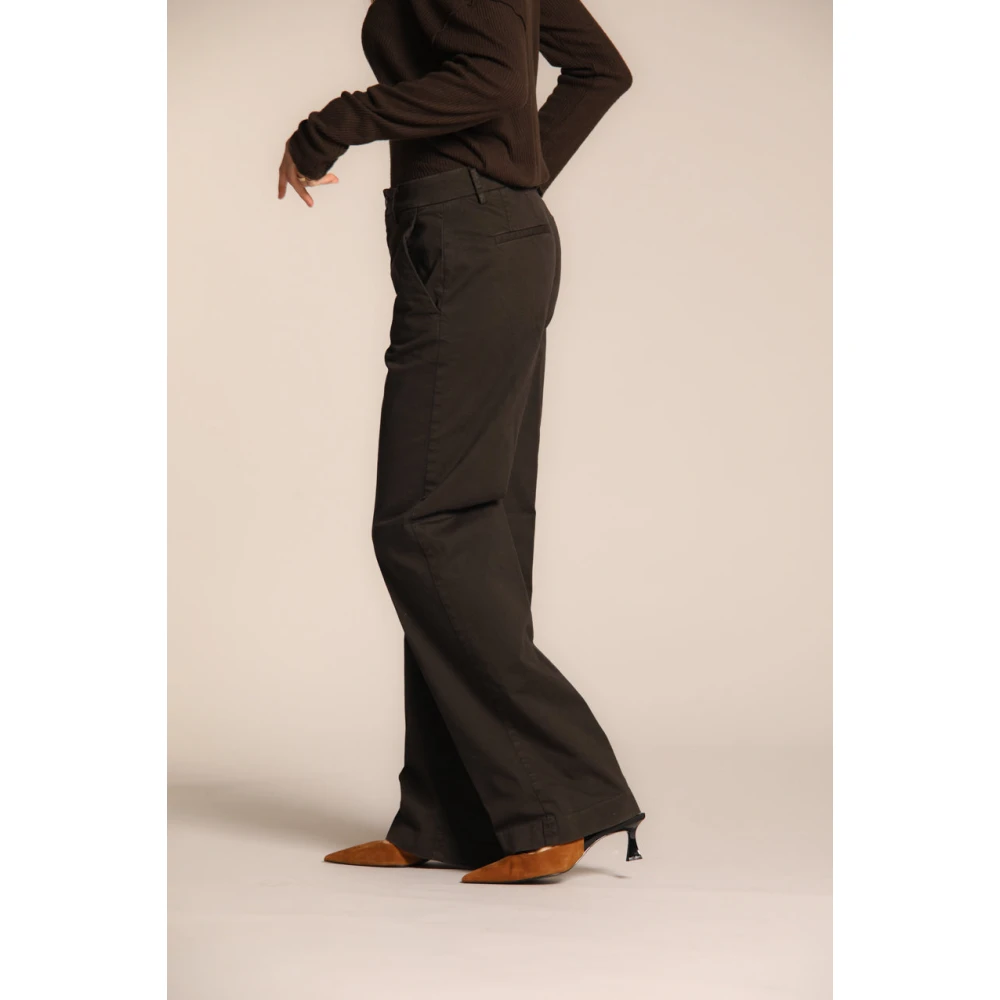 Mason's Rechte Dames Chino Broek in Gabardine Brown Dames