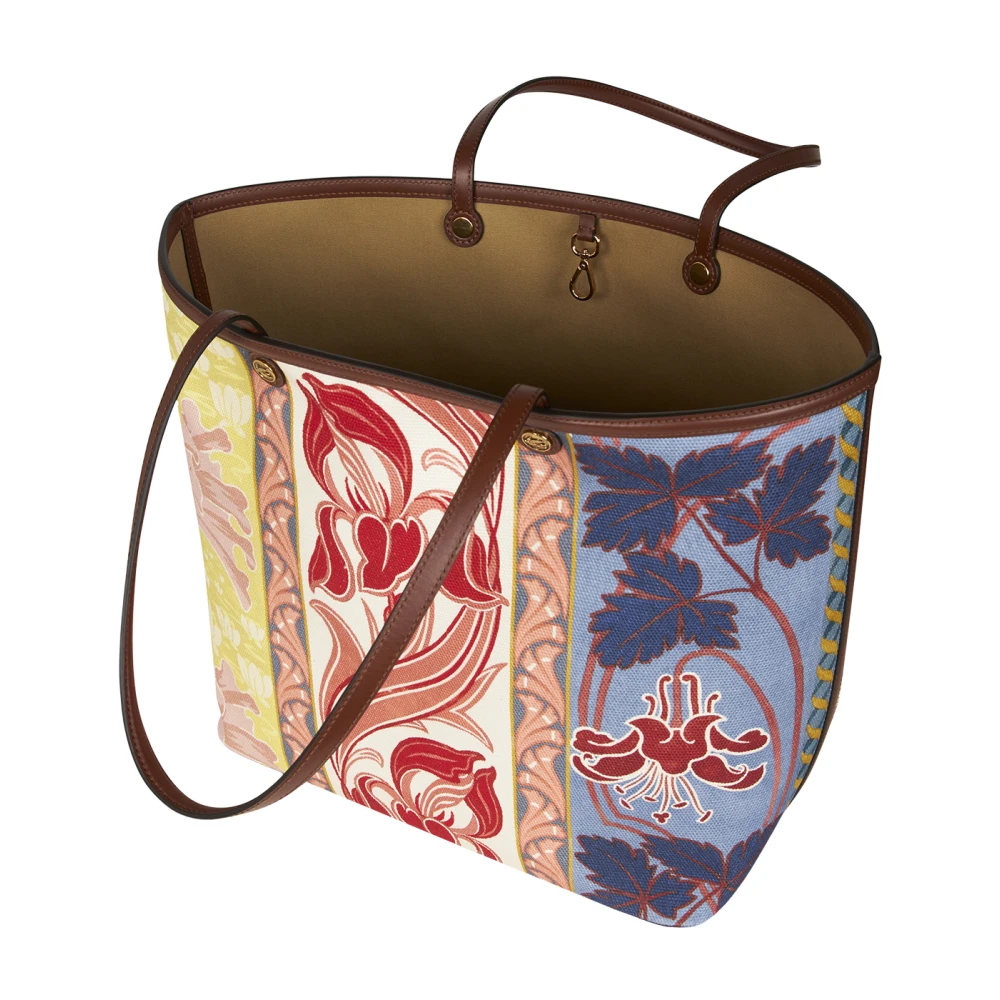 ETRO Blauwe Canvas Shopper met Zomerprint Multicolor Dames