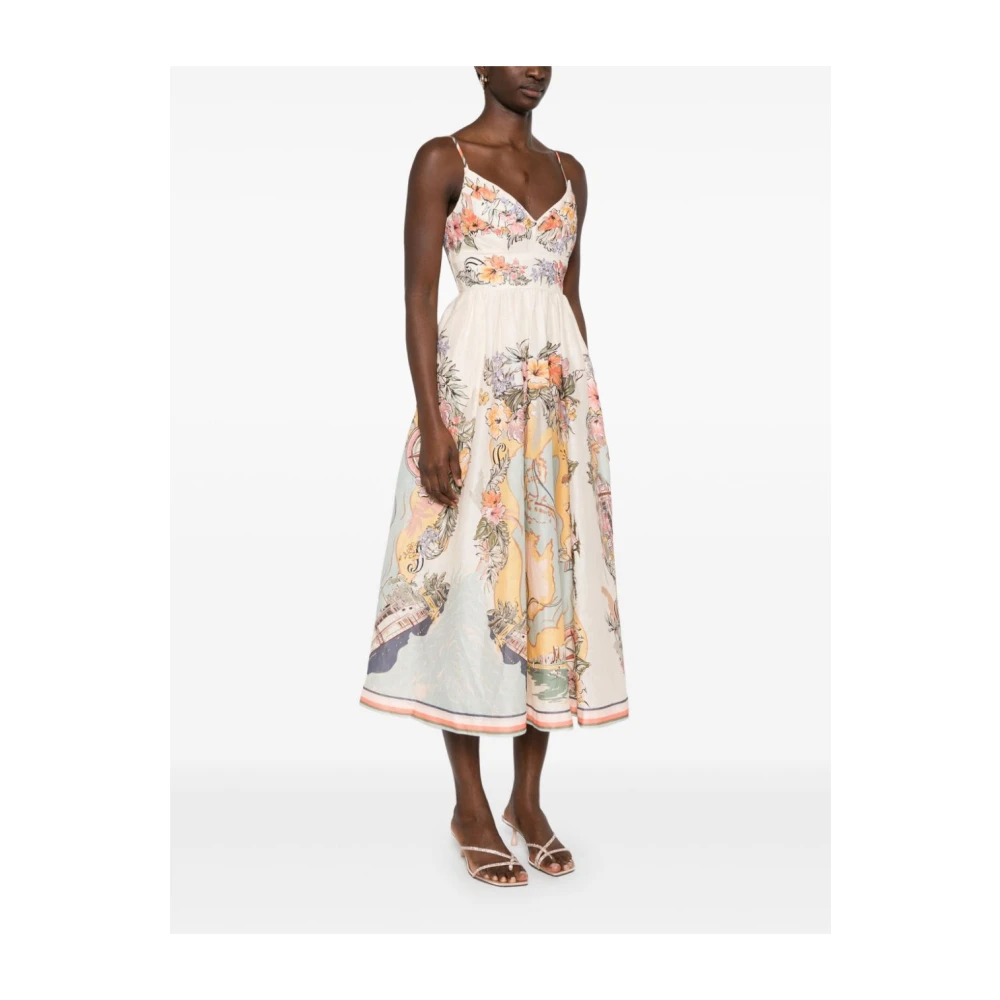 Zimmermann Witte Linnen Trapeze Jurk White Dames