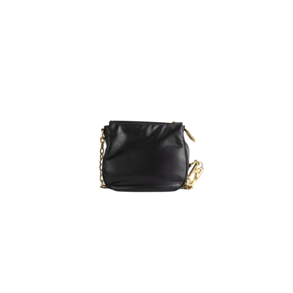 Burberry Zwarte leren Knight schoudertas Black Dames