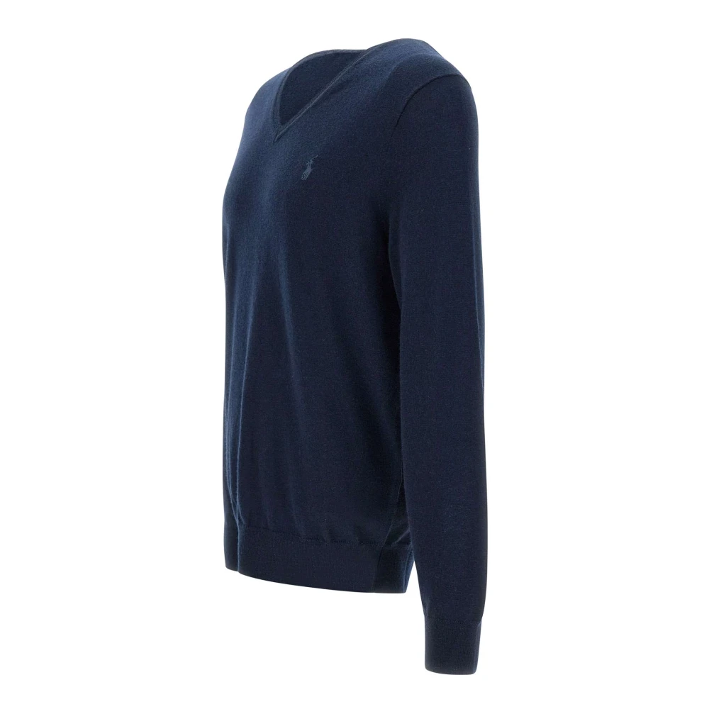 Polo Ralph Lauren Merino Wol Navy Blauwe Trui Blue Heren