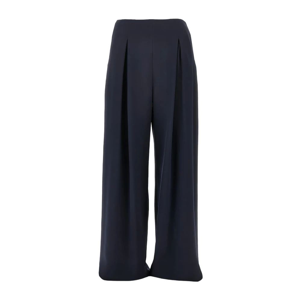 Max Mara Women's Blue Palude Wide-Leg Trousers - Wide Trousers - 2XS - Trousers