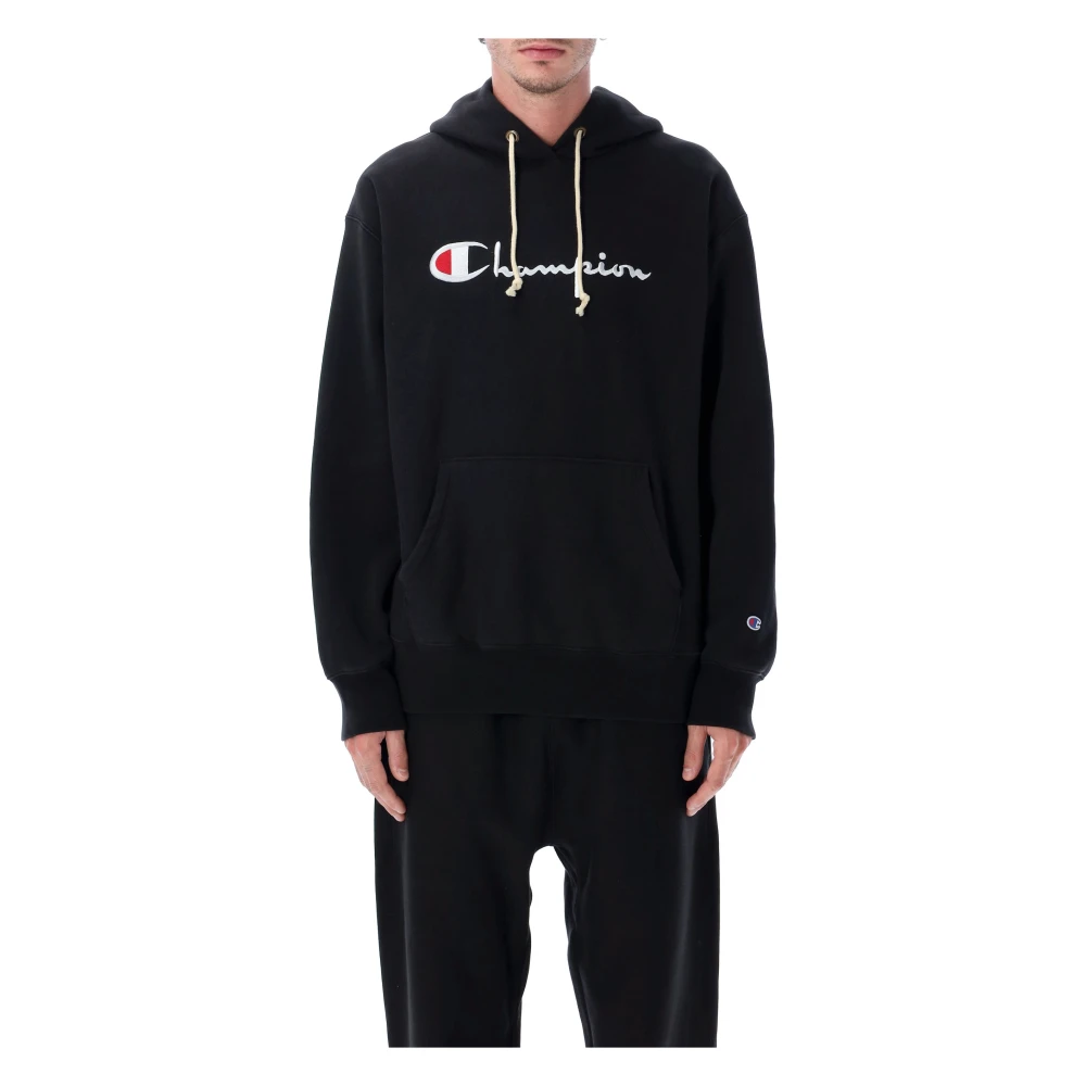 Champion Men's Black Hoodies, M, Logo Hoodie