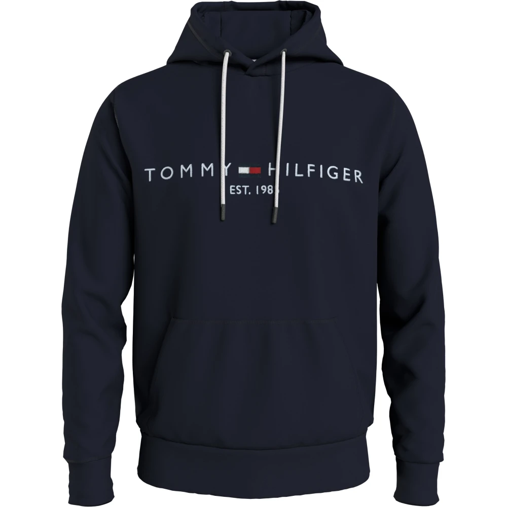 Tommy Hilfiger Blauwe Biologisch Katoenen Hoodie Blue Heren