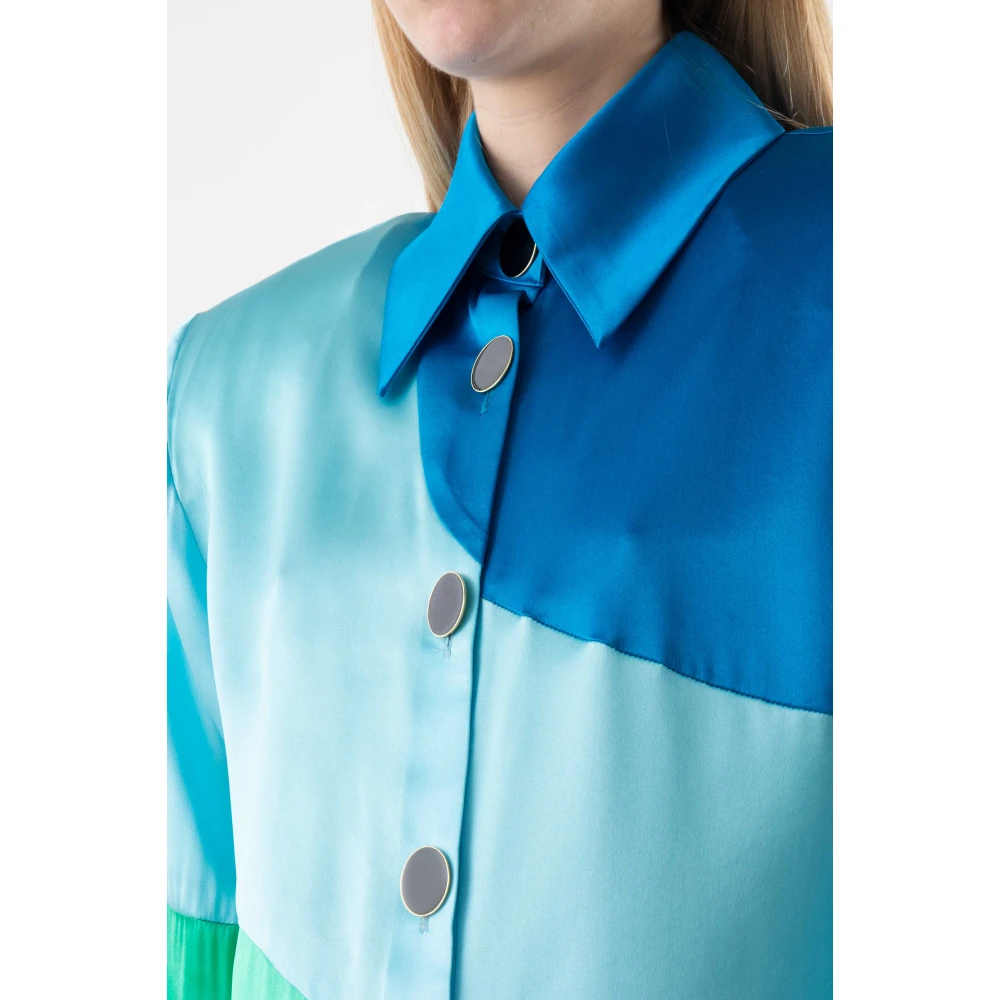 Rowen Rose Multicolor Gestreepte Zijden Klassieke Overhemden Multicolor Dames
